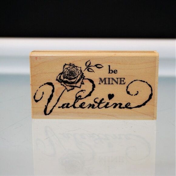 Be My Valentine Stamps New Valentine Heart Rubber Stamps Lot of 2 - Picture 3 of 8